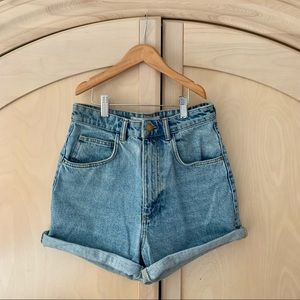 ZARA High-Waisted Mom Jean Shorts